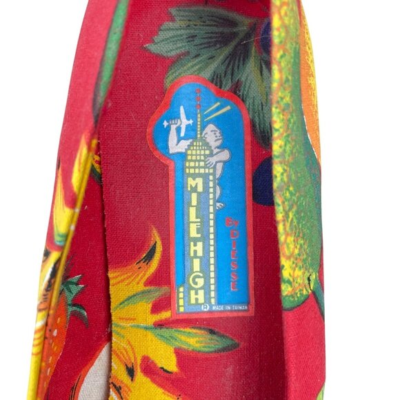 Vintage Milehigh by Diesel Tropical Red Flats Womens FLeather Sole Fruit 10 - Picture 7 of 14